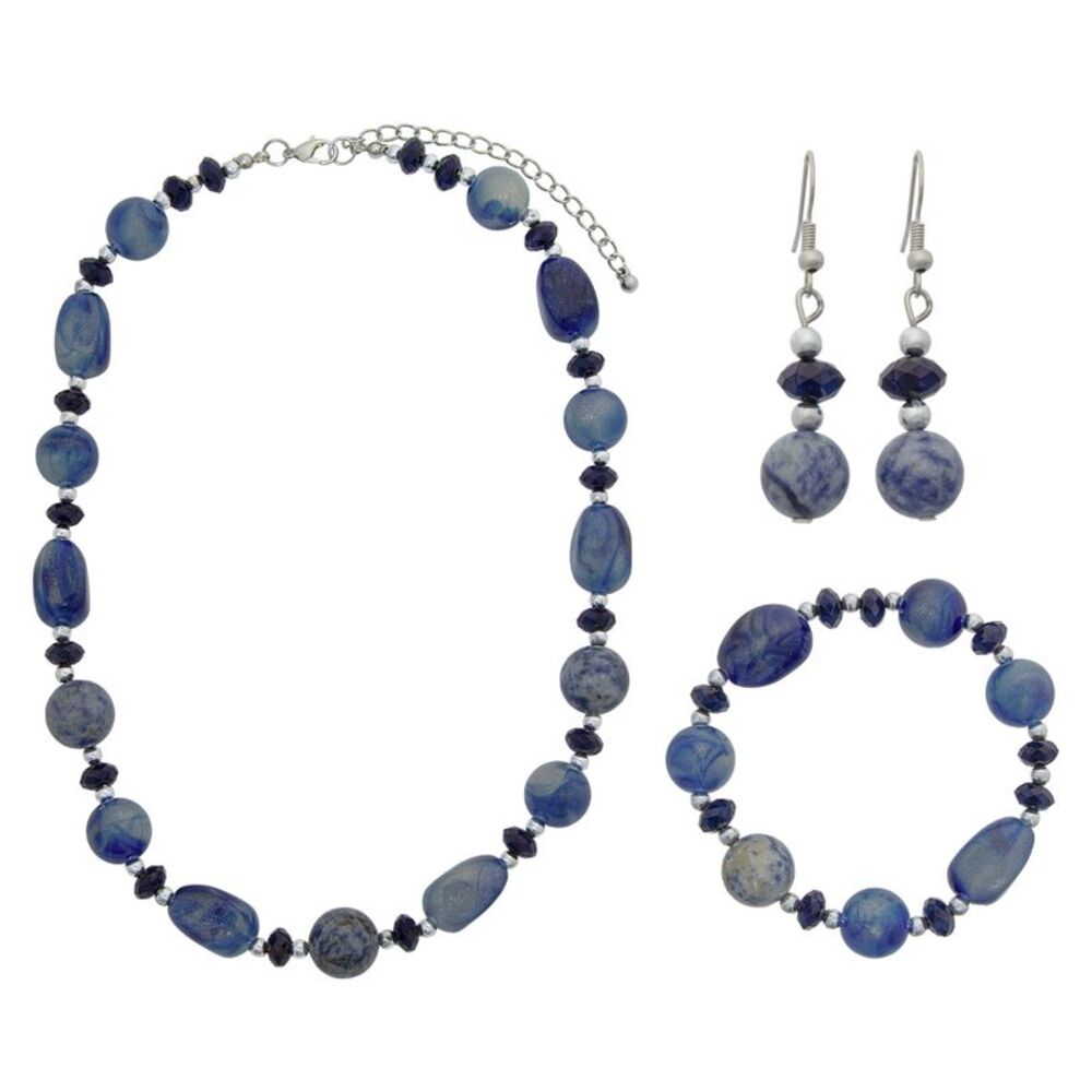 The Skyline Collection Big and Bold Sodalite Beaded Jewelry Set